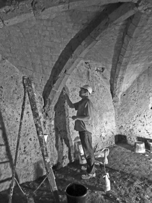 Restoration underway at the Wye Undercroft